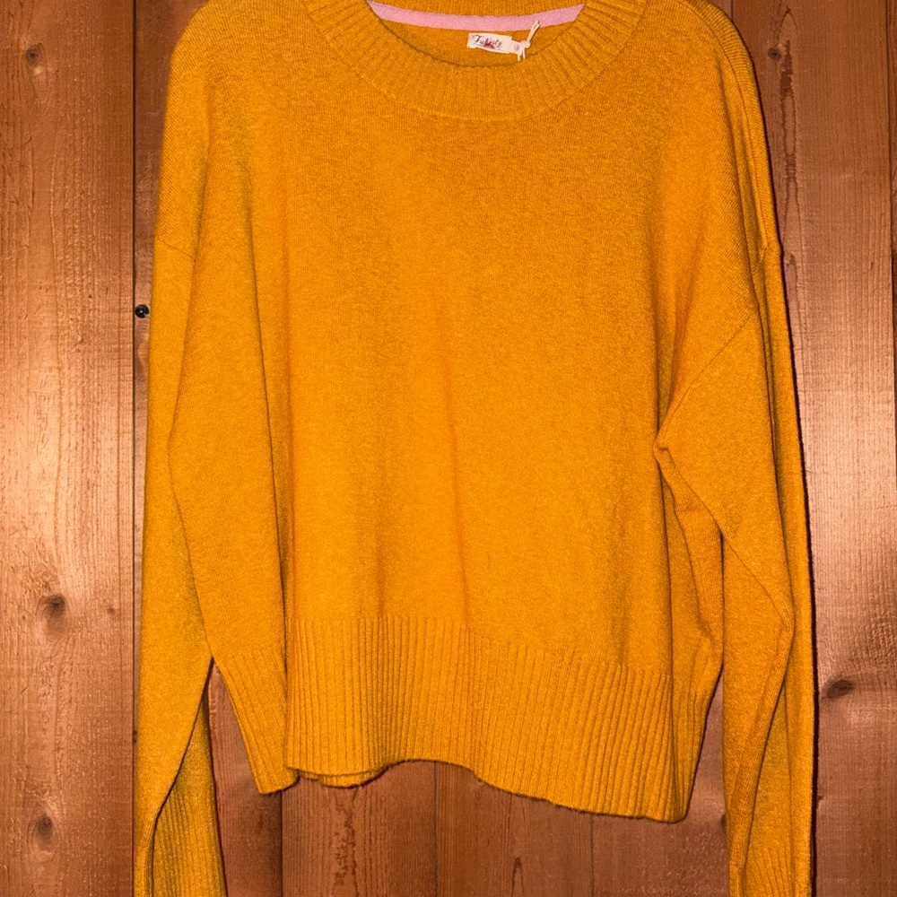 Faherty Women's Mustard Crewneck Sweater